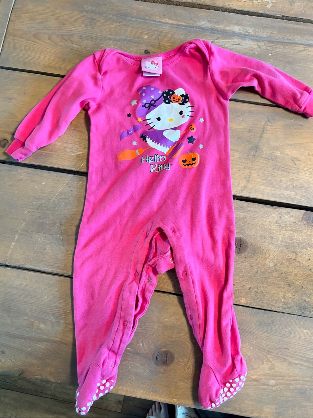 Hello Kitty Halloween Pink Baby One-Piece Sleeper - 2010’s